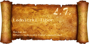 Ledniczki Tibor névjegykártya